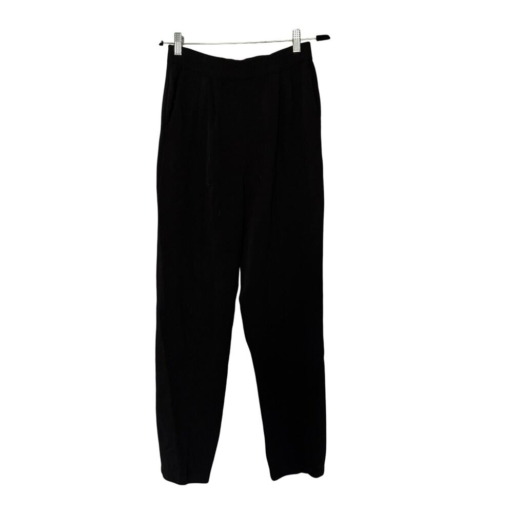 St John Black Santana Knit Straight leg Pants sz 2